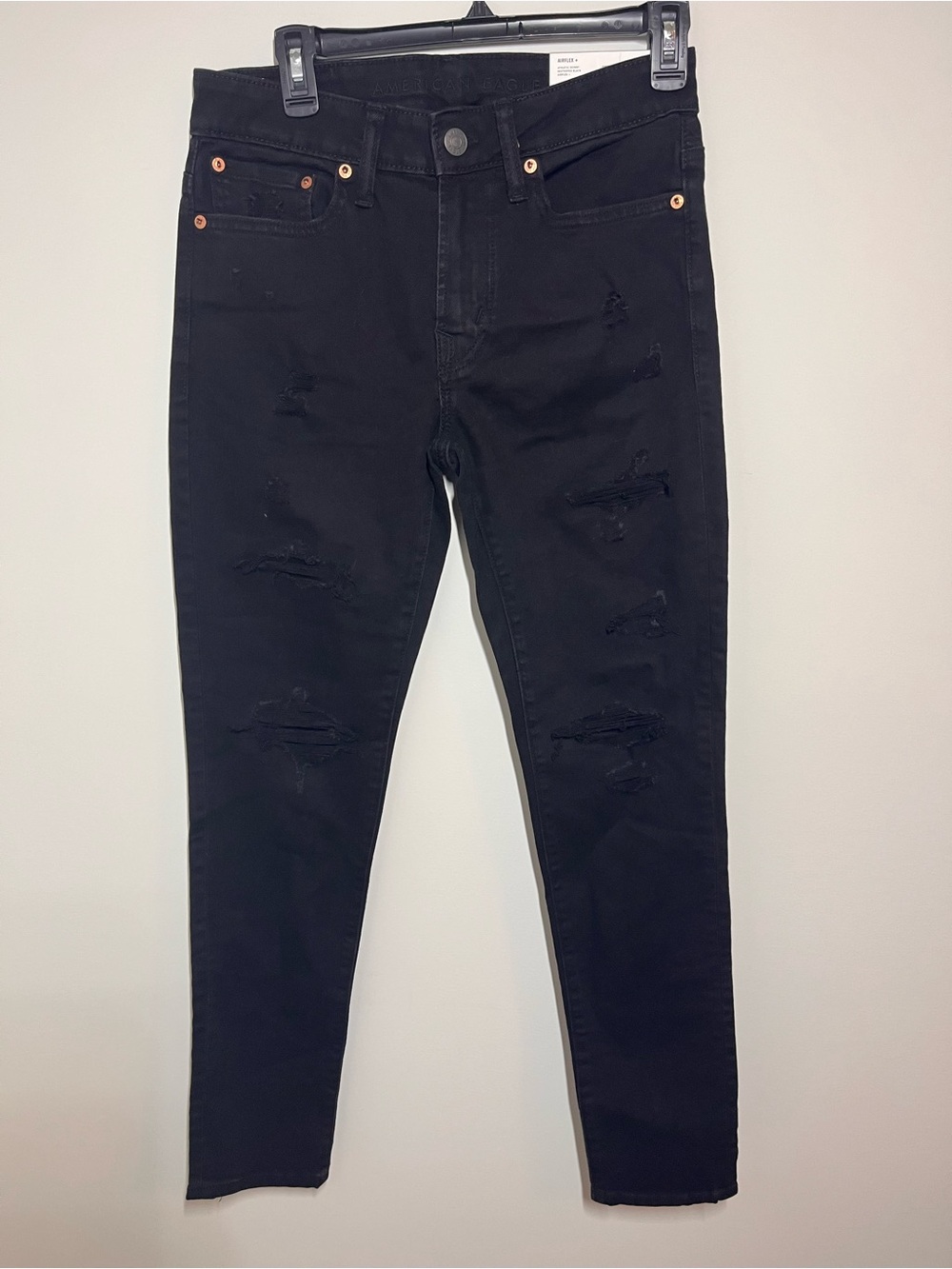 American Eagle Outfitters Black Skinny Distressed Jeans
